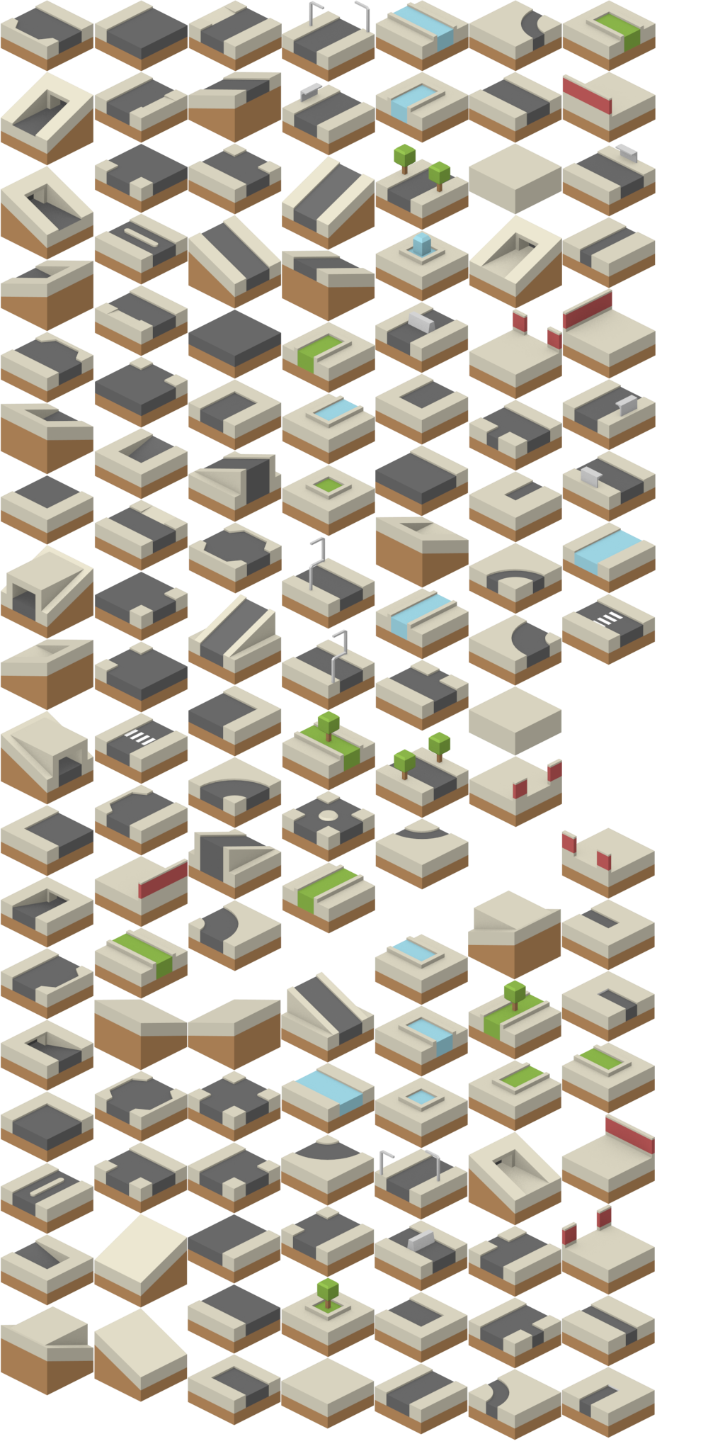 Isometric city tiles used in Dome Defender